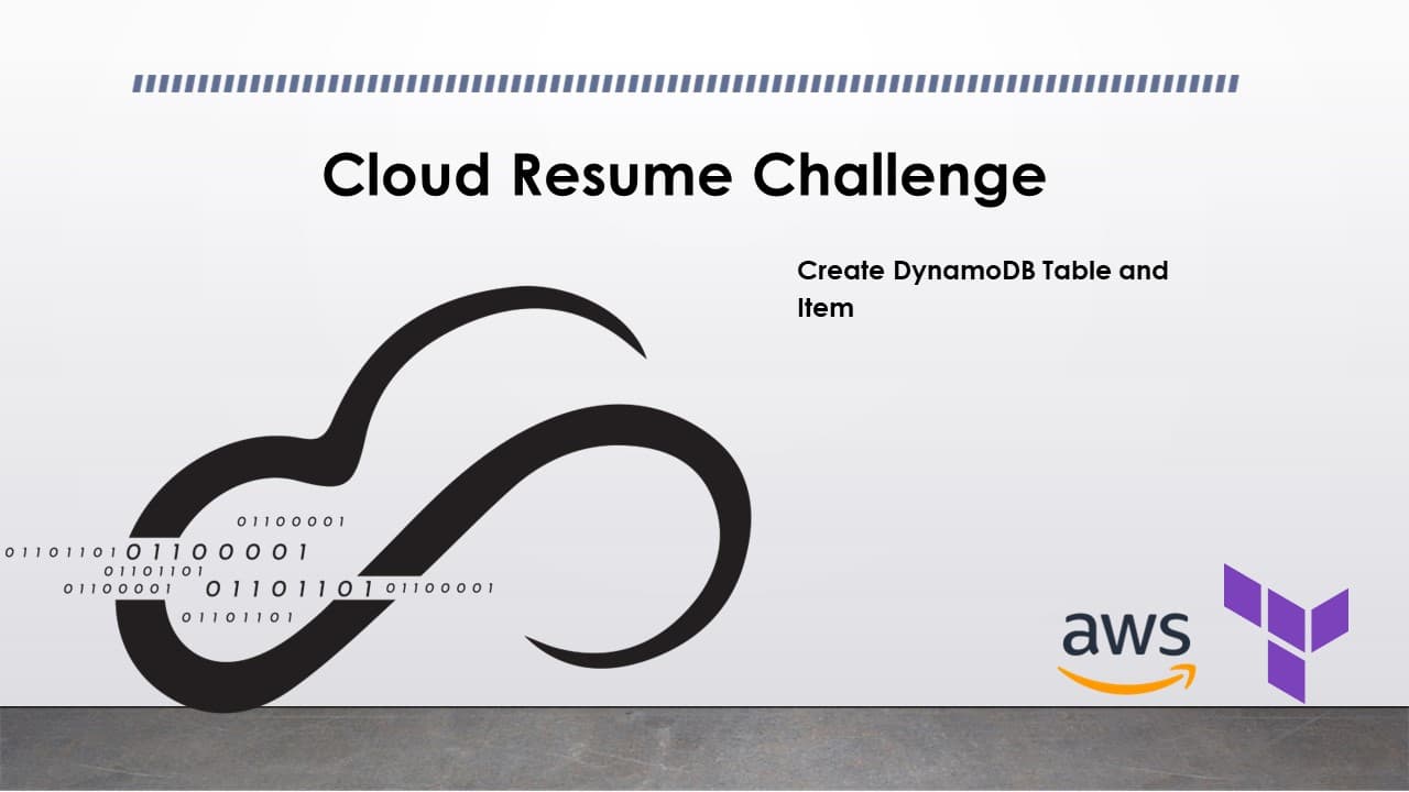 6. Cloud Resume Challenge: Creating DynamoDB Table