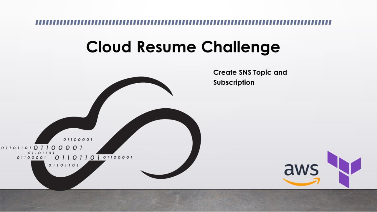 7. Cloud Resume Challenge: Creating SNS Topic and Subscription